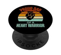 Sobreviviente de ataque al corazón Papá orgulloso Guerrero del corazón Día del Padre PopSockets PopGrip Adhesivo