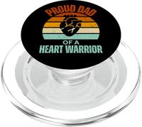Sobreviviente de ataque al corazón Papá orgulloso Guerrero del corazón Día del Padre PopSockets PopGrip para MagSafe