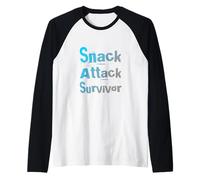 Sobreviviente de Ataque de bocadillos impulsado por bocadillos Este es mi refrigerio Camiseta Manga Raglan