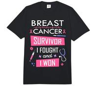 Sobreviviente de cáncer de Mama luché y gané Fuerza de Conciencia Comfort Colors Adult Heavyweight T-Shirt
