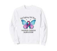 Sobreviviente de cáncer de tiroides con Cinta de Mariposa Sudadera