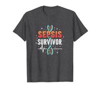 Sobreviviente de concientización sobre la Sepsis - Inspirando la recuperación médica Camiseta, Hombre, Jaspeado Oscuro, 3XL