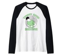 Sobreviviente de Dolor de Abdomen Mi estómago Duele Meme Divertido Camiseta Manga Raglan