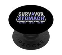 Sobreviviente del cáncer de estómago - Conciencia sobre el cáncer de estómago Guerrero PopSockets PopGrip Adhesivo