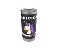 Sobreviviente del suicidio Unicorn Concientización Mes de Prevención Mamá Vaso térmico de acero inoxidable de doble pared
