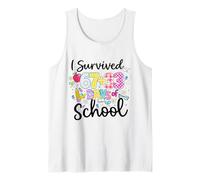 Sobrevivió 67 33 días de Escuela Maestro 100 día Escuela Floral Camiseta sin Mangas