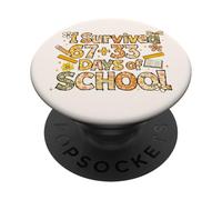 Sobrevivió 67 33 días de Escuela Maestro 100 día Escuela Floral PopSockets PopGrip Adhesivo