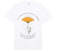 Sobrevivió a demasiadas tormentas Gotas de Lluvia Cita Resiliencia de Flores Comfort Colors Adult Heavyweight T-Shirt