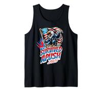 Sobrevivió APUSH 2025 Examen AP para estudiantes Bandera Americana Divertido Camiseta sin Mangas