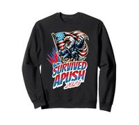 Sobrevivió APUSH 2025 Examen AP para estudiantes Bandera Americana Divertido Sudadera