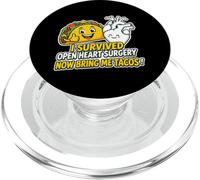 Sobrevivió Cirugía a corazón Abierto Tacos Recuperación cardíaca Sobreviviente PopSockets PopGrip para MagSafe