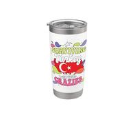 Sobrevivir a Turquía con estos locos Turquía Vaso térmico de acero inoxidable de doble pared