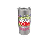 Sobrevivir a Turquía con estos locos Turquía Vaso térmico de acero inoxidable de doble pared