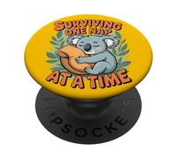 Sobrevivir una siesta a la vez - Lindo koala soñoliento PopSockets PopGrip Adhesivo