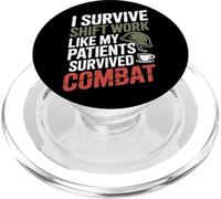 Sobrevivo trabajo por turnos como mis pacientes sobrevivieron a la enfermera de VA PopSockets PopGrip para MagSafe