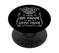 Sobriedad Aniversario 100 Pruebas Vivir Sobrio AA NA PopSockets PopGrip Adhesivo
