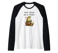 Sobriedad Humor Un Paso a la Vez Divertido Sobrio Rana Caracol Camiseta Manga Raglan