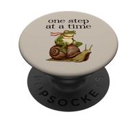 Sobriedad Humor Un Paso a la Vez Divertido Sobrio Rana Caracol PopSockets PopGrip Adhesivo