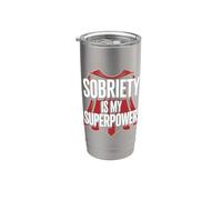 Sobriety Is My Superpower Alcohólico sobrio Vaso térmico de acero inoxidable de doble pared