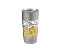 Sobriety Is My Superpower Alcohólico sobrio Vaso térmico de acero inoxidable de doble pared