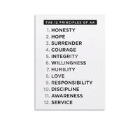 Sobriety Principles Poster 12 Steps Recovery Motivation Wall Art