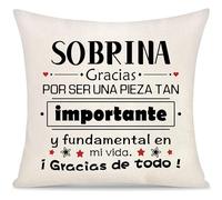 Sobrina Gracias por Ser Una Pieza Tan Importante y Fundamental en Mi Vida Funda de Cojín Regalo para Mujer Chicas del Tía Tío Regalos de Inspirador Graduación Regalo de Cumpleaños Navidad (sobrina-b)