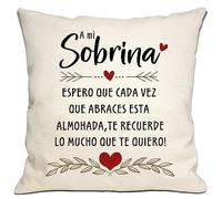 Sobrina Regalo de Tío Tía Espero Que Cada Vez Que Abraces Este Cojín Te Recuerde Lo Mucho Que Te Quiero Funda de Cojín Sobrina Regalo de Cumpleaños y Graduación