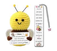 Sobrina Regalos Diploma parte de la tía tío hecho ganchillo abeja cumpleaños para mujeres adolescentes marcador 2 piezas Navidad graduado nuevo trabajo sobrina vida más dulce con tu amor