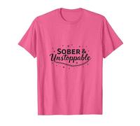 Sobrio & Recuperación Imparable Inspiración Adicción Gratis Camiseta, Hombre, Rosa Jaspeado, S