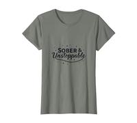 Sobrio & Recuperación Imparable Inspiración Adicción Gratis Camiseta, Mujer, Verde Militar Jaspeado, 3XL
