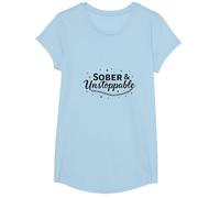 Sobrio & Recuperación Imparable Inspiración Adicción Gratis Camiseta, Niñas, Azul Bebé, Mediano