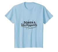 Sobrio & Recuperación Imparable Inspiración Adicción Gratis Camiseta, Niños, Azul Bebé, 6 años