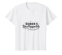 Sobrio & Recuperación Imparable Inspiración Adicción Gratis Camiseta, Niños, Blanco, 2 años