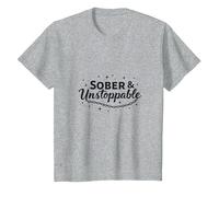 Sobrio & Recuperación Imparable Inspiración Adicción Gratis Camiseta, Niños, Gris Jaspeado, 8 años