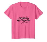 Sobrio & Recuperación Imparable Inspiración Adicción Gratis Camiseta, Niños, Rosa Jaspeado, 6 años