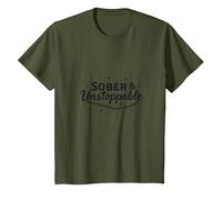 Sobrio & Recuperación Imparable Inspiración Adicción Gratis Camiseta, Niños, Verde Oliva, 2 años