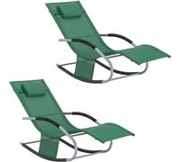 SoBuy 2x muebles de jardin mecedora silla tumbona de exterior reclinable