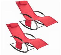 SoBuy 2x muebles de jardin mecedora silla tumbona de exterior reclinable
