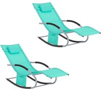 SoBuy 2x muebles de jardin mecedora silla tumbona de exterior reclinable