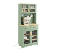 SoBuy Alacena de Cocina con 2 Tomas de Corriente y Puertos USB 80×40×180 cm