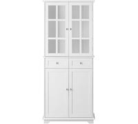SoBuy Aparador alto con 4 puertas 2 cajones madera blanco