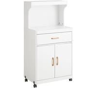 SoBuy Aparador auxiliar de cocina con 2 puertas y 1 cajón aglomerado blanco