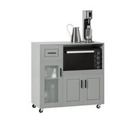SoBuy Desserte con Ruedas, Isla de Cocina con Ruedas, Mueble Auxiliar de Cocina, Soporte para Microondas, Carrito Móvil para Sala de Comedor y Oficina en Casa 88,5 x 40 x 89 cm Gris FSB78-HG