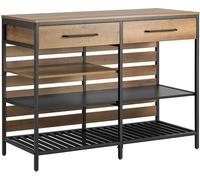 SoBuy Aparador de comedor con 2 cajones y 3 estantes madera marrón