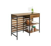 Sobuy aparador de comedor mesa de cocina con cajón y 2 estantes, estructura de acero estable fsb71-pf 120 cm