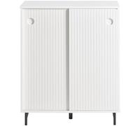 SoBuy Aparador entrada con puerta correderas y balda madera blanco