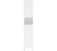 SoBuy Armario alto de baño con 2 puertas y 6 estantes blanco