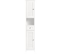 SoBuy Armario alto para baño con 2 puertas mdf blanco
