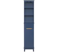 SoBuy Armario alto para baño con 3 estantes 1 puerta y 1 cajón mdf azul