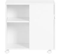 SoBuy Armario archivador para impresora con 4 ruedas blanco